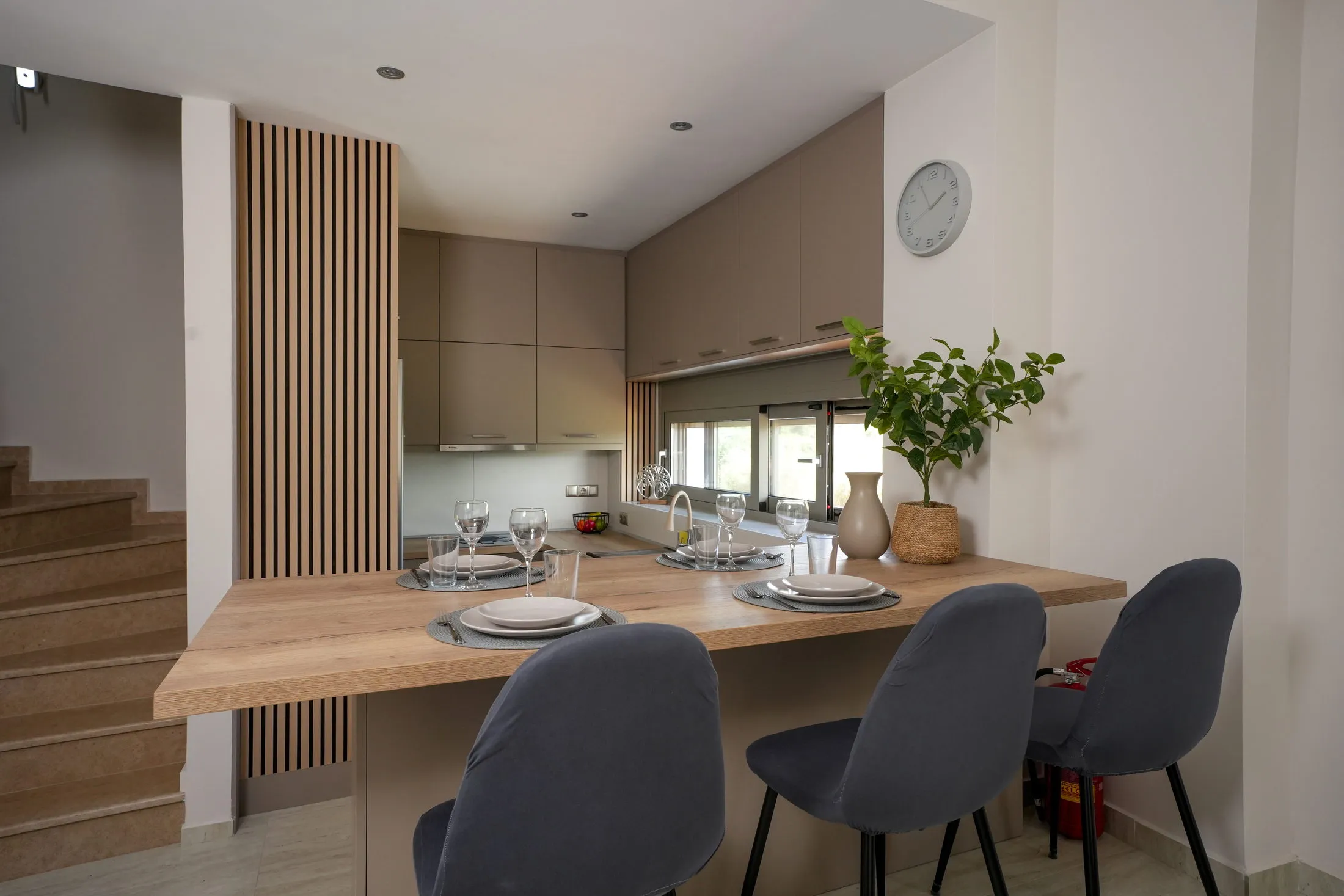 Dining and kitchen space