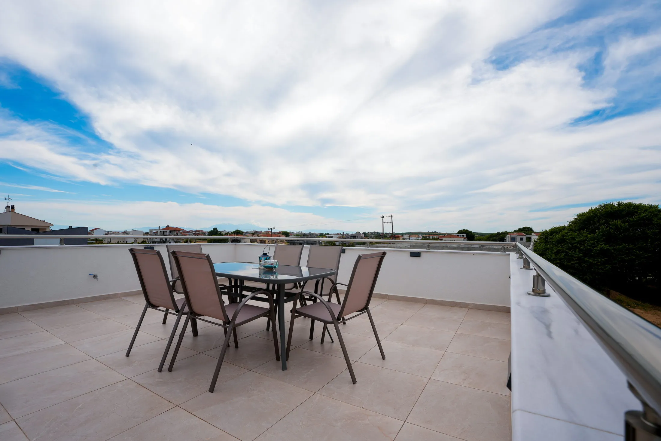 Private rooftop terrace at Pearl Luxury Suites